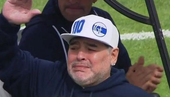 Diego Maradona fue presentado este domingo como entrenador de Gimnasia La Plata. (Captura: TNT Sports)