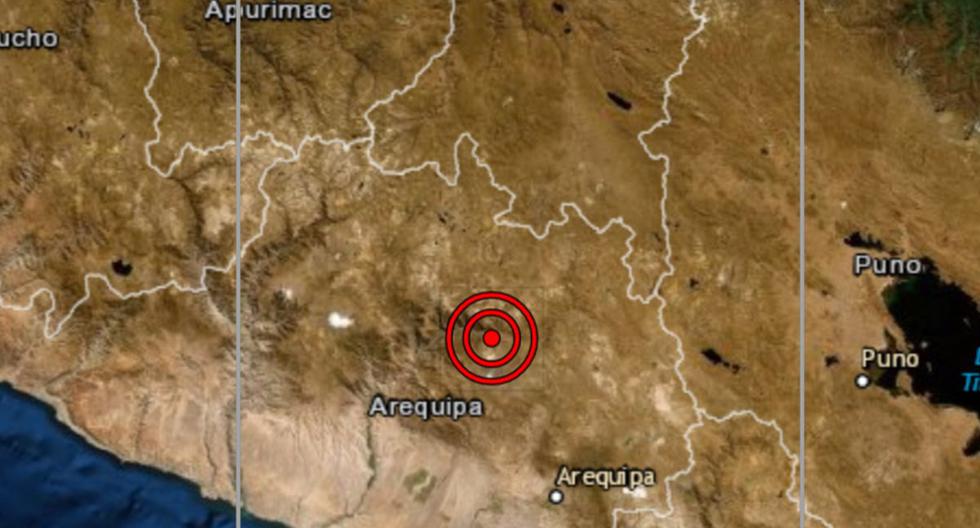 De acuerdo con el IGP, el epicentro de este movimiento telúrico se ubicó a 4 kilómetros al oeste de Pinchollo, en Caylloma en la región de Arequipa, y a 9  kilómetros de profundidad. (IGP)