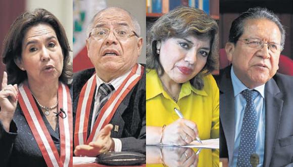 Cargos en juego. Magistrados como Elvia Barrios, César San Martín, Zoraida Ávalos y Pablo Sánchez deben pasar evaluación.