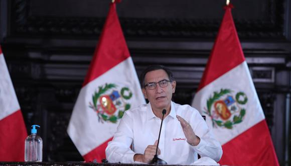 Presidente Martín Vizcarra dio su habitual conferencia de prensa virtual en el día 39 del estado de emergencia nacional. (Foto: Presidencia)