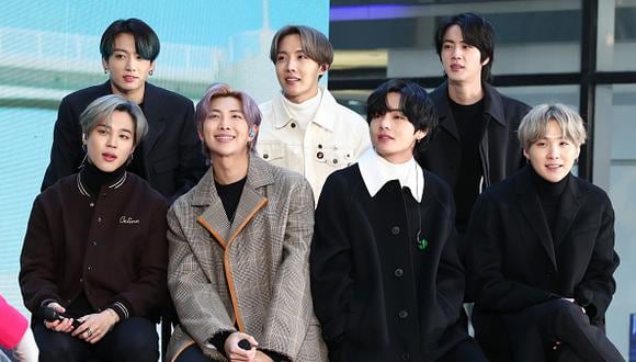NEW YORK, NEW YORK - FEBRUARY 21:  (L-R) Jimin, Jungkook, RM, J-Hope, V, Jin, and SUGA of the K-pop boy band BTS visit the "Today" Show at Rockefeller Plaza on February 21, 2020 in New York City. (Photo by Cindy Ord/WireImage)