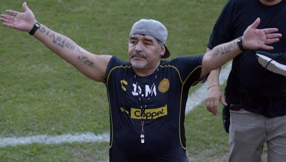 Diego Maradonaes es entrenador de Dorados de Sinaloa desde septiembre del 2018. (Foto: EFE)