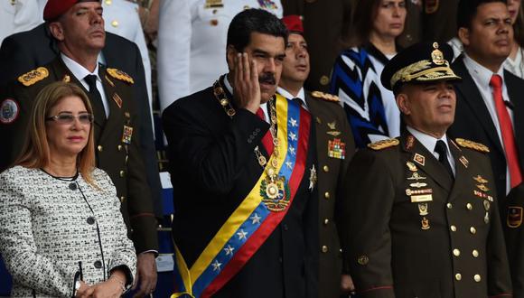 El mandatario de Venezuela, Nicolás Maduro, instantes previos al supuesto atentado en su contra. (Foto: AFP)