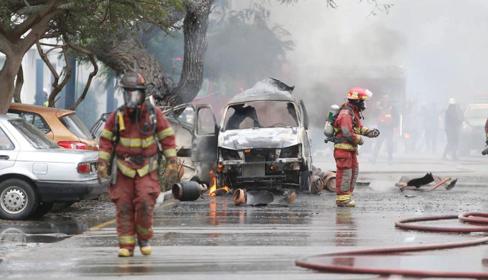 San Isidro: Al menos 6 heridos tras explosión de balones de gas (Mario Zapata/Perú21)