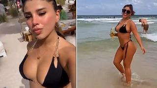 Yahaira Plasencia presume su figura en bikini en playas de Miami