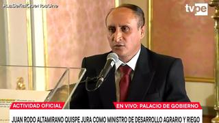 Juan Altamirano Quispe jura como nuevo ministro del Midagri en reemplazo de Patricia Ocampo Escalante