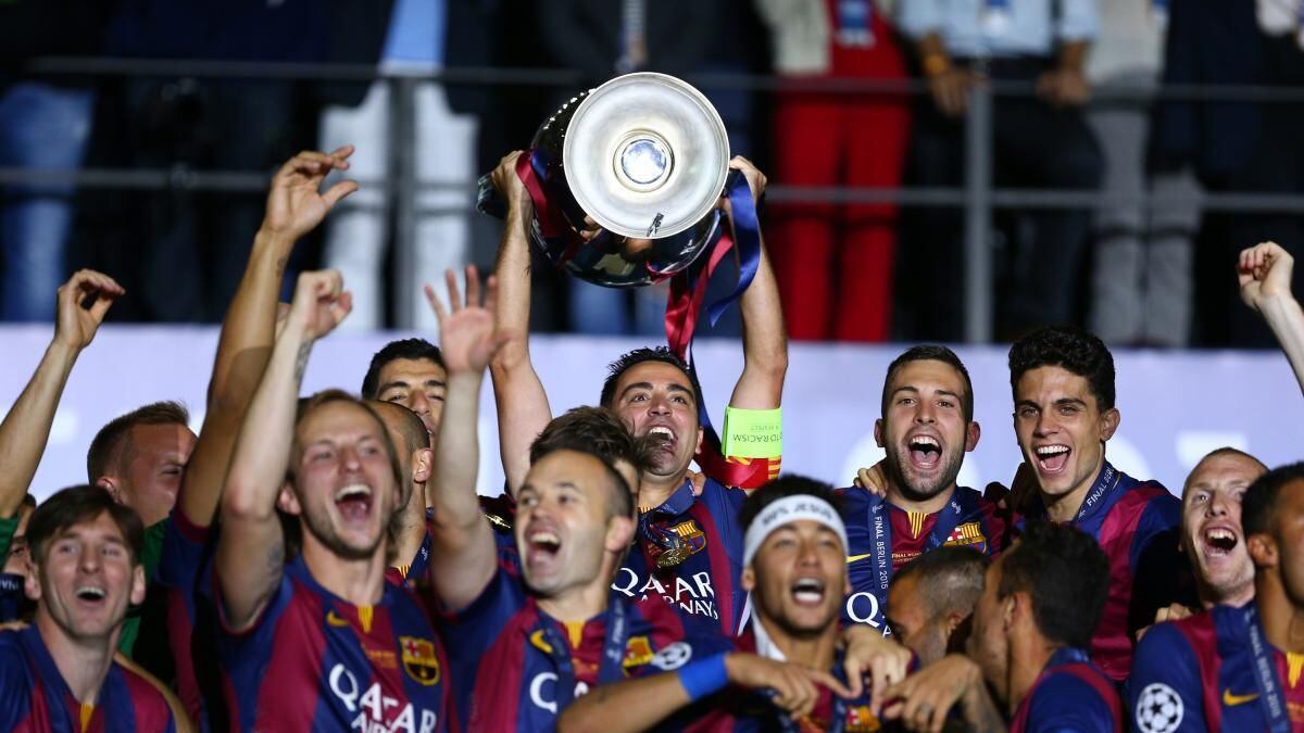 Xavi levantó el trofeo de la Champions League en 2015. (Foto: FC Barcelona)