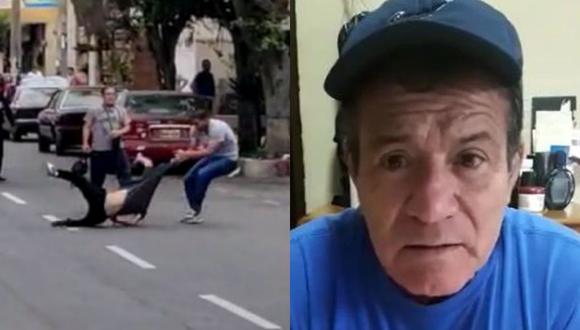 Hijo del 'Chato' Barraza protagoniza pelea en la calle. (Captura de pantalla Trome)