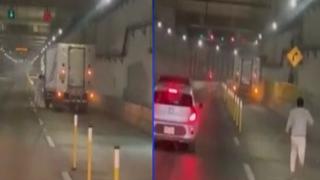 Camión avanza sin conductor en la vía Expresa Línea Amarilla | VIDEO