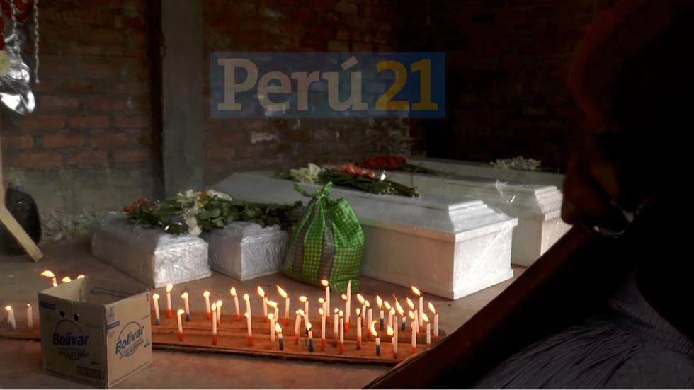 Los restos de las hermanas Carmen, Diane y Marcelina Ochoa Ccahuana llegaron en diversas camionetas que partieron la tarde del martes desde la morgue de Pichari (Cusco) hasta Huancayo.