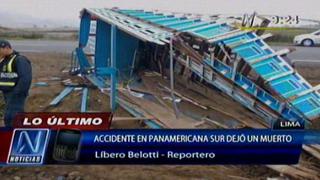 Panamericana Sur: Un muerto y dos heridos por choque múltiple