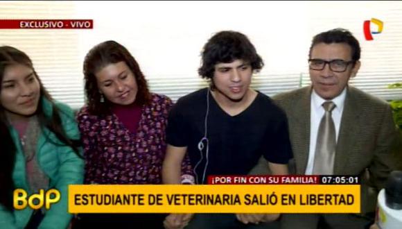Raúl Ramírez Troncoso ya está con su familia. (Foto: Captura/Buenos Días Perú)