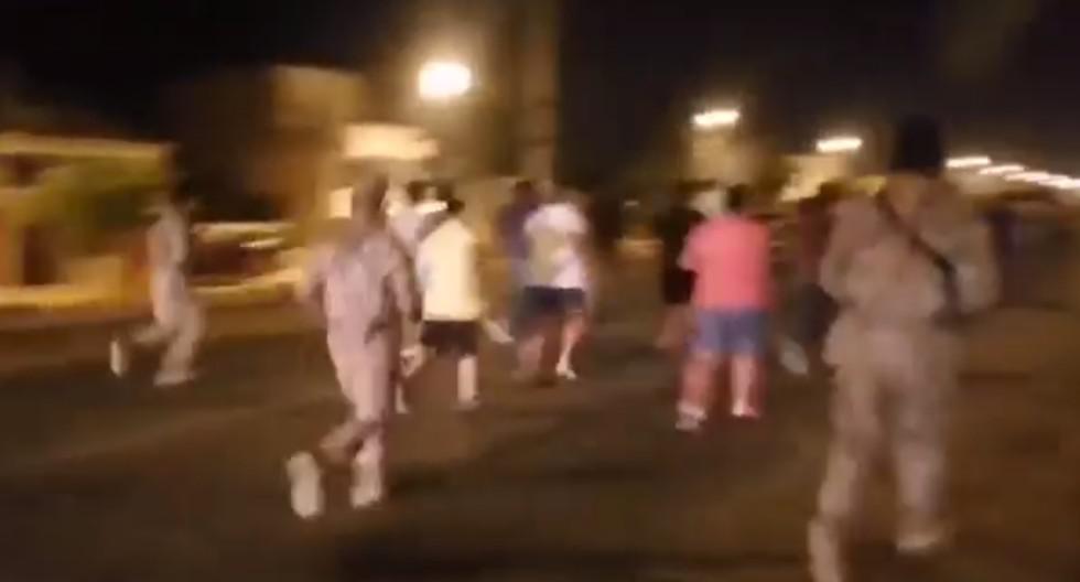 Cañete: Soldados intervienen a 30 jóvenes en fiesta y los hacen trotar hasta la base militar. (Foto: captura de pantalla)