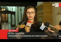 Rosa Bartra sobre reforma política: "Tenemos un compromiso que no lo vamos a romper"