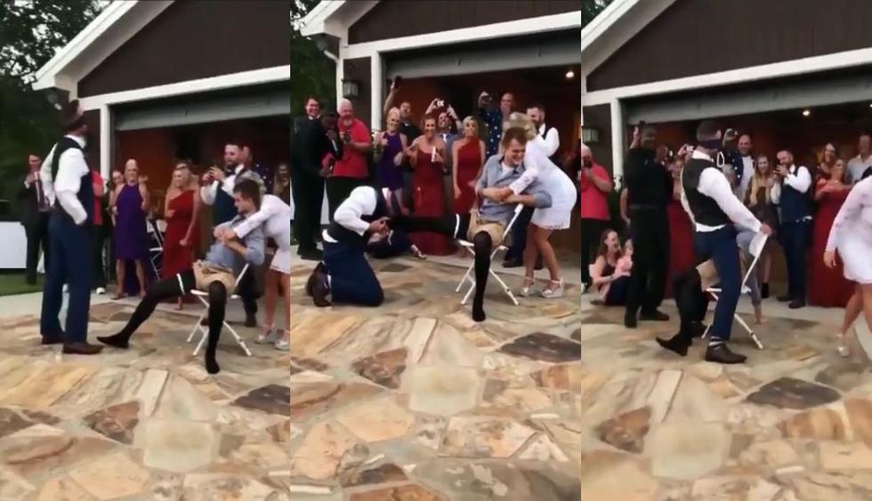 En Facebook se volvió viral el divertido video donde un novio es engañado por su esposa durante las celebraciones de su boda. No tardaron las reacciones de los usuarios en redes sociales. (Foto: Captura)