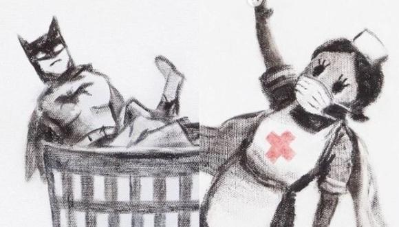 Banksy subasta su obra dedicada a los trabajadores de la salud y cederá lo recaudado. (Foto: @Banksy).