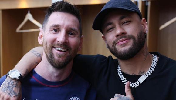 Lionel Messi y Neymar en los camerinos del PSG (Foto: Instagram/ @neymarjr).