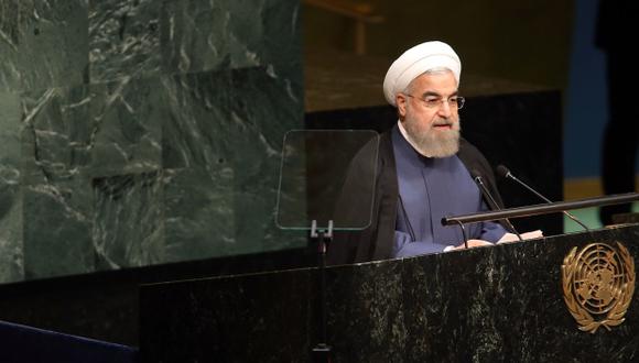 El presidente de Irán, Hassan Rouhani, se dirige a la Asamblea General de las Naciones Unidas en la sede de los Estados Unidos, en 2015. (Foto: AFP)