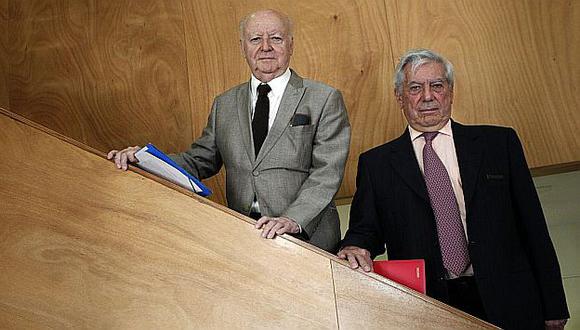 Jorge Edwards y Mario Vargas Llosa en la presentación en Madrid de su ‘Llamado a la concordia’. (El País)