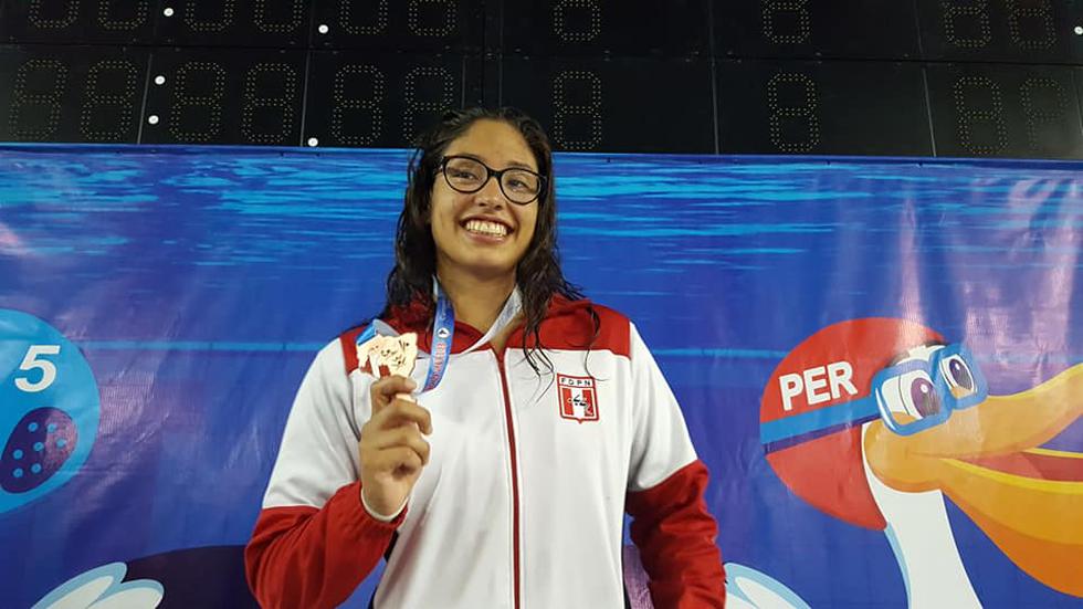 Peruana ganó el bronce en Sudamericano de Natación en Trujillo. (Facebook Federación Deportiva Peruana de Natación)