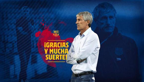 Barcelona despidió a Quique Setién este lunes. (Foto: @FCBarcelona_es)