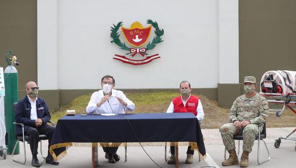 El presidente Martín Vizcarra se pronunció sobre el Congreso durante una visita al Hospital Militar (Foto: Presidencia)