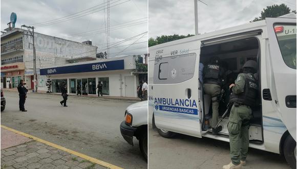 Miembros de la Fuerza Civil de Veracruz, el grupo élite de la Secretaría de Seguridad Pública estatal, agentes de la Guardia Nacional e integrantes del Ejército acudieron al llamado de emergencia y cerraron las calles. (Foto: Twitter @SP_Veracruz)