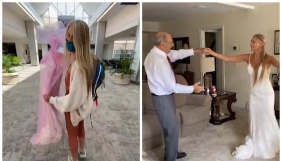 Un abuelo no puede asistir a la boda de su nieta y ella viaja 1.200km para poder bailar con él Instagram. (Foto: Instagram)