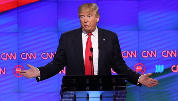 El candidato presidencial republicano Donald Trump durante el debate presidencial de CNN en The Venetian Las Vegas en Las Vegas, Nevada. (Foto de Ethan Miller / GETTY IMAGES NORTEAMÉRICA / AFP)