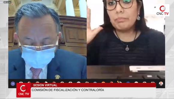 Karem Roca Luque participa de la Comisión de Fiscalización del Congreso para responder por los audios con el presidente Martín Vizcarra.