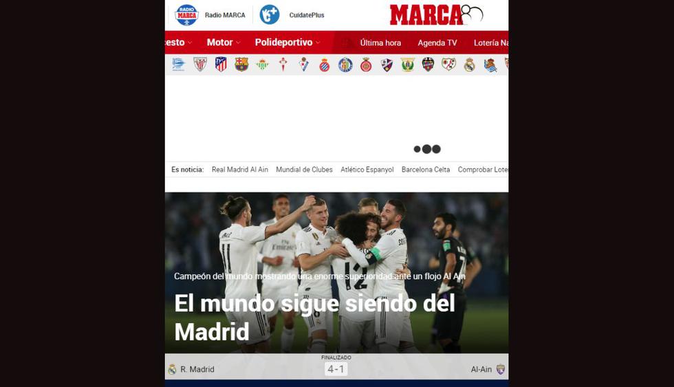 La reacción de los medios por el título de Real Madrid. (Foto: Captura)