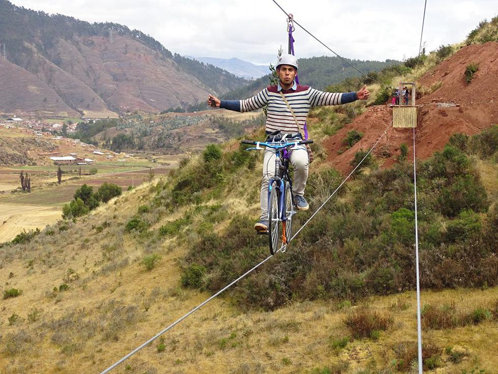 Anímese a pedalear por los cielos y disfrute de esta increíble experiencia denominada 'Skybike'. (Foto: Facebook Skybike Cusco)