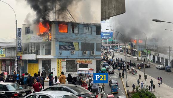 Reportan incendio cerca a la estación Santa Rosa del Metro de Lima. (Foto: Kristhel Valdiviezo)