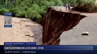 Parte de la carretera Ambo-Yanahuanca-Oyón se desprendió por crecida de río en Huánuco