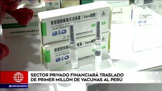 Coronavirus: sector privado financiará traslado de primer millón de vacunas Sinopharm al Perú