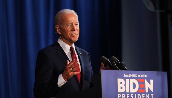 El candidato presidencial demócrata, el exvicepresidente Joe Biden, hace comentarios sobre las recientes acciones de la administración de Donald Trump en Irak. (Foto: AFP)