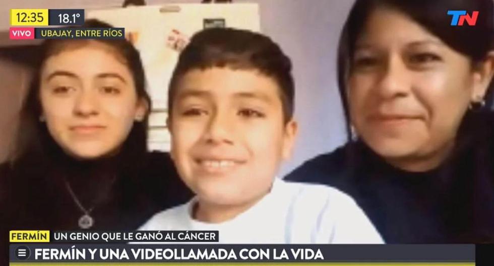 Argentina: niño de 8 años superó el cáncer en plena pandemia por el COVID-19. (Captura TN)