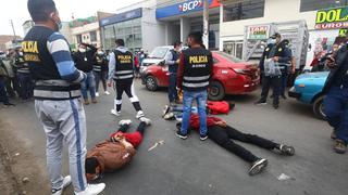 Los Olivos: Policía frustra asalto a agencia bancaria y captura a tres delincuentes armados