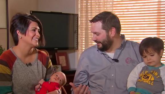 Una familia compartió el gesto desinteresado de una compañía a la que contrataron para reparar su calefacción antes de la llegada de su bebé. (Foto: Fox 9 News en YouTube)