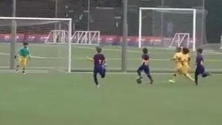 Thiago Messi anotó golazo con las divisiones menores del Barcelona [VIDEO]
