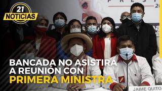 Bancada de Perú Libre no asistirá a reunión con primera ministra este lunes 18
