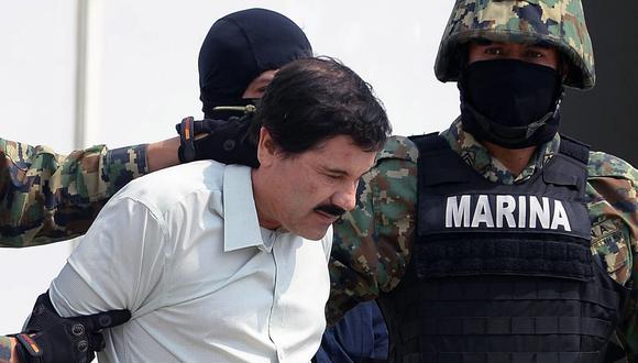 En esta foto de archivo tomada el 22 de febrero de 2014, Joaquín Guzmán Loera es presentado a la prensa en la Ciudad de México. (Foto: AFP)