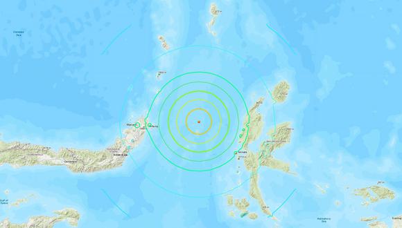 El epicentro es a 138km al noroeste de la isla de Ternate, en el mar de Molucas. (earthquake.usgs.gov)