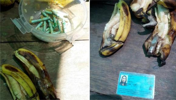 La Libertad: la droga estaba camuflada en dos plátanos de seda y papas fritas, alimentos que estaban destinos para dos reclusos del penal. (Foto: Inpe)