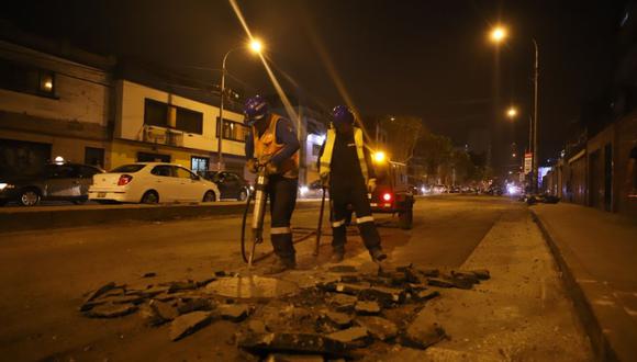 La Municipalidad de Lima detalló que las labores se ejecutan entre las 10 p.m. y 6 a.m. (Difusión)