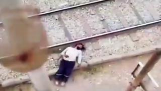 Hombre que durmió en rieles de tren se salvó de morir aplastado en Ate [VIDEO]