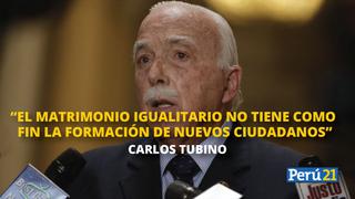 Carlos Tubino: "No le veo futuro al nuevo proyecto de ley de matrimonio igualitario"