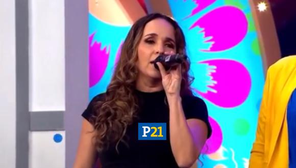 Érika Villalobos canta tema 'Perdóname' en 'El reventonazo de la Chola Chabuca'. (Foto: América TV)