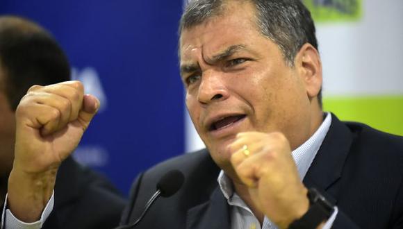 Rafael Correa afronta orden de prisión preventiva desde julio pasado. (Foto: AFP)