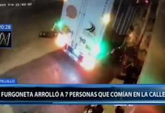 Furgoneta embistió a siete personas que cenaban en un puesto ambulante en Trujillo